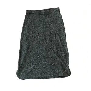 Eileen Fisher Gray Organic Cotton & Wool Blend Midi Skirt Womens Size M